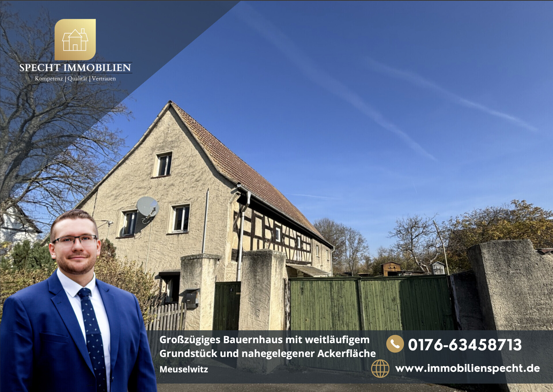 Großzügiges Bauernhaus mit weitläufigem Grundstück und nahegelegener Ackerfläche