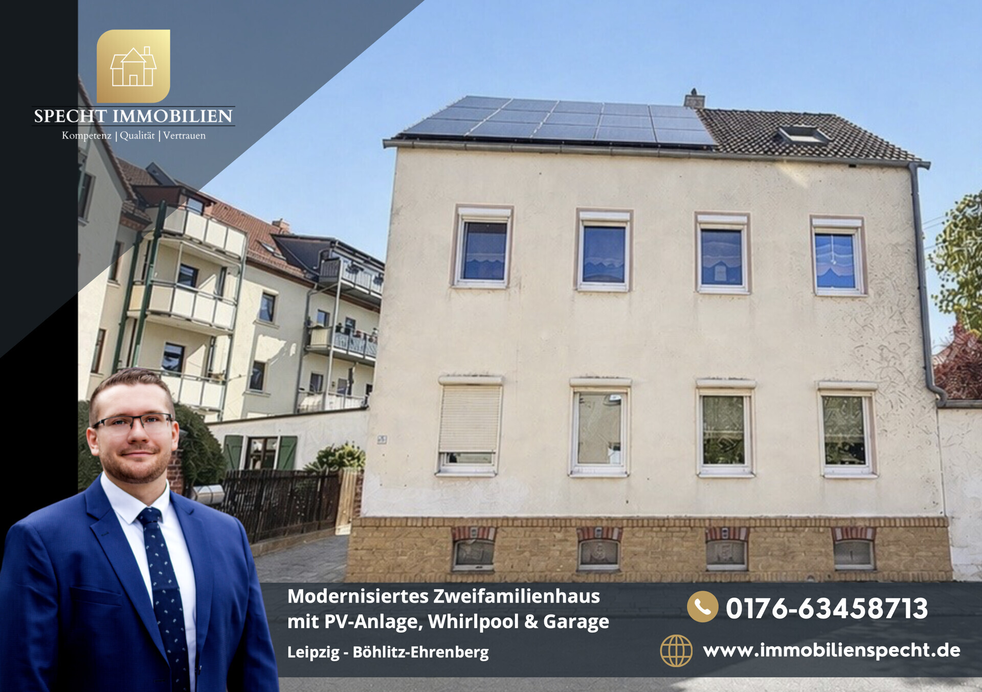 Modernisiertes Zweifamilienhaus mit PV-Anlage, Whirlpool & Garage in gefragter Lage von Leipzig