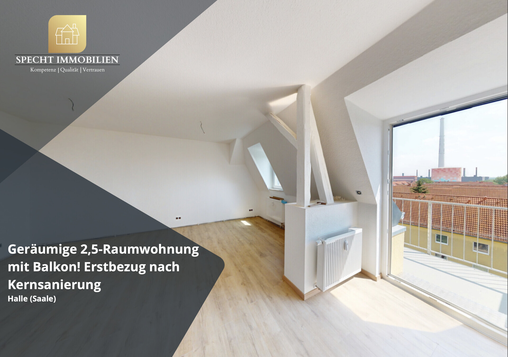 Geräumige 2,5-Raumwohnung mit Balkon! Erstbezug nach Kernsanierung