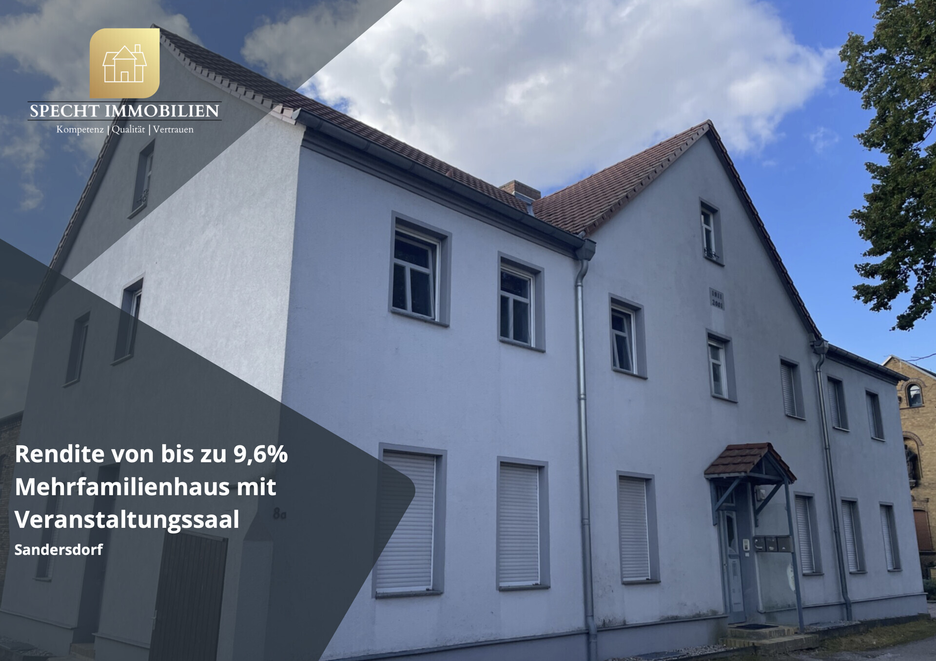 Rendite von bis zu 9,6% Mehrfamilienhaus mit Veranstaltungssaal